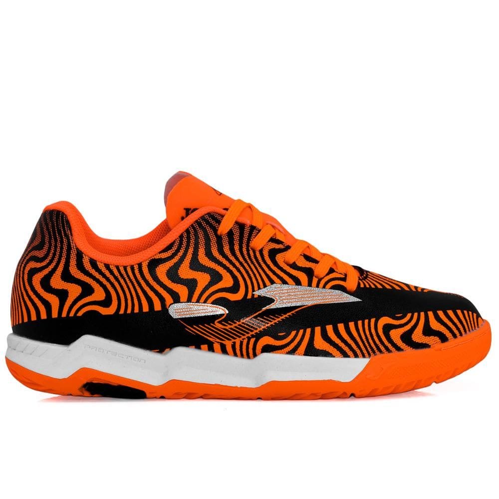 Chuteira Joma Futsal Evolution Junior Laranja e Preto