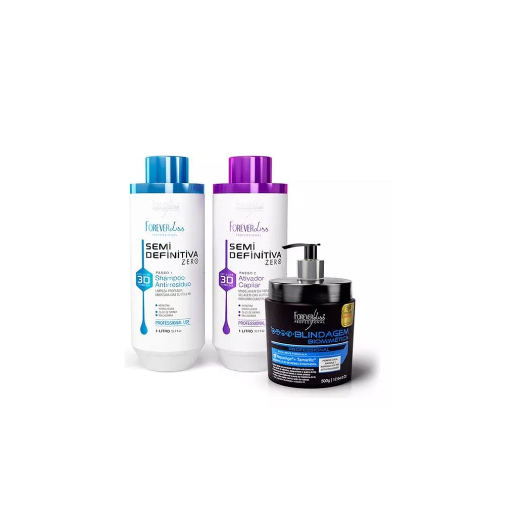 Kit Semidefinitiva 2L e Blindagem Capilar Forever Liss 