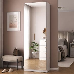 Sapateira Sublime 2 Portas com Espelho 100% Mdf Branca - Mambel