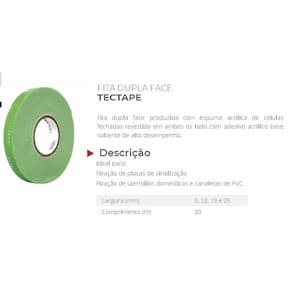 Fita Dupla Face Massa Acrílica Transparente 19mm x 20 metros