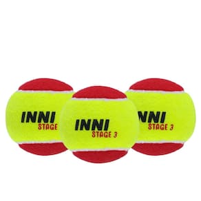 Bola de Tênis Inni Stage 3 Vermelha Pack com 03 Bolas