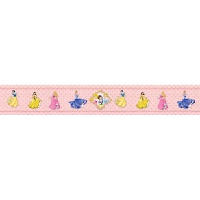 Faixa Papel De Parede Adesivo Infantil Princesas 100X15Cm