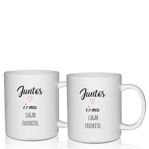 Kit 2 Canecas Brancas - Lugar Favorito - Dia Dos Namorados