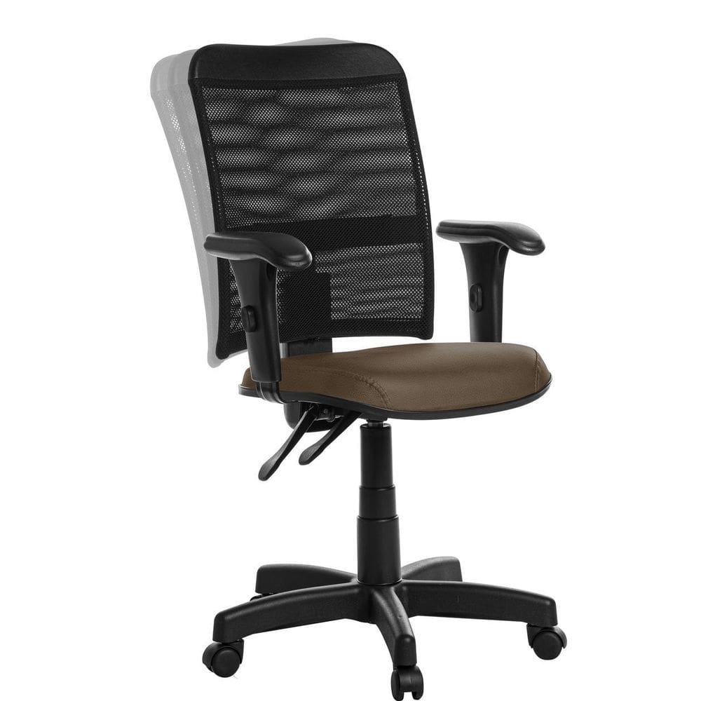 Cadeira De Escritório Ergonômica Tela Com Braço RV:Marrom