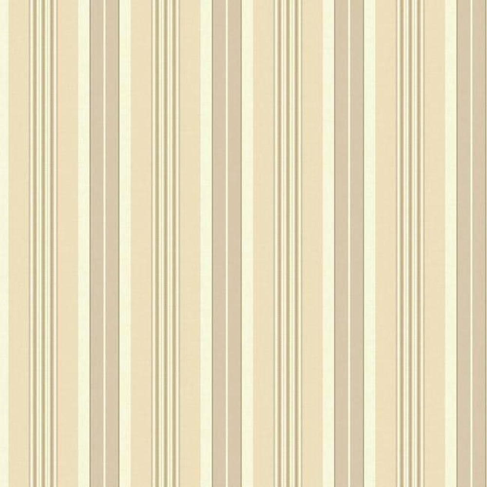 Papel De Parede Waverly Stripes Long Hill Cinza-bege Sv2673 - Rolo 10m X 0,52m