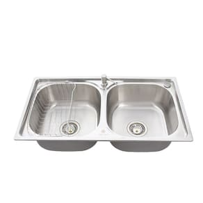 Cuba Dupla de Cozinha Gourmet com Acessórios 78x43cm Inox