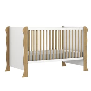 Berço Mini Cama Laís Branco com Bétula Carolina Baby