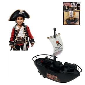 Brinquedo Barco Pirata Motor Elétrico Flutua Água Piscina