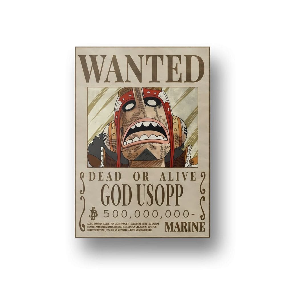 Placa Metal decoração 20x28 cartaz procurado Usop One Piece