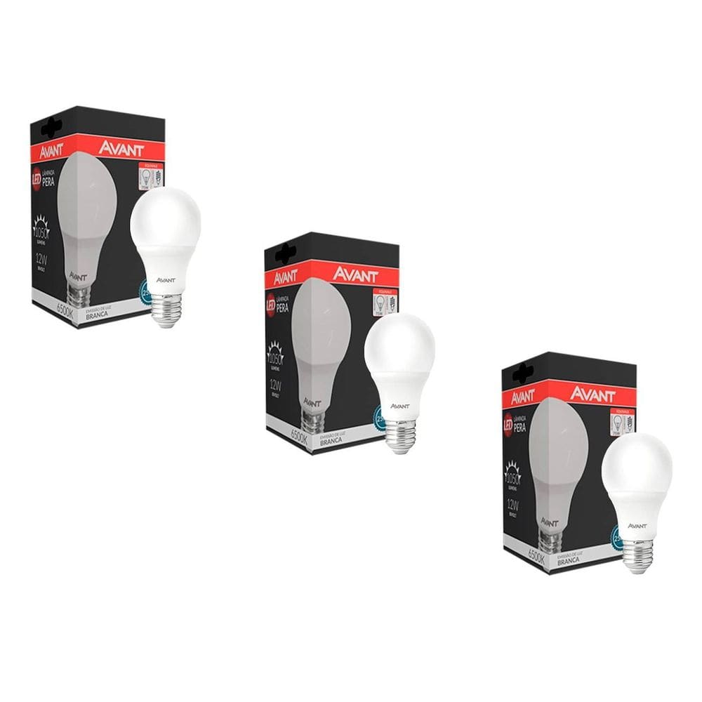 Kit 03 Lâmpada Led Pera Branca Frio 90W Avant Soquete E27