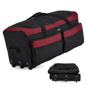 Mochila Travelers Club Asgard 3 rodas 36L vermelha/cinza