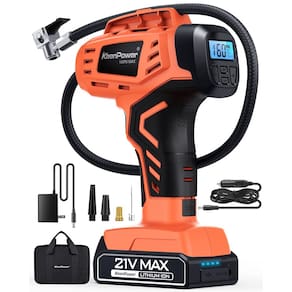 Compressor de ar com inflador de pneus KeenPower 21V sem fio com bateria