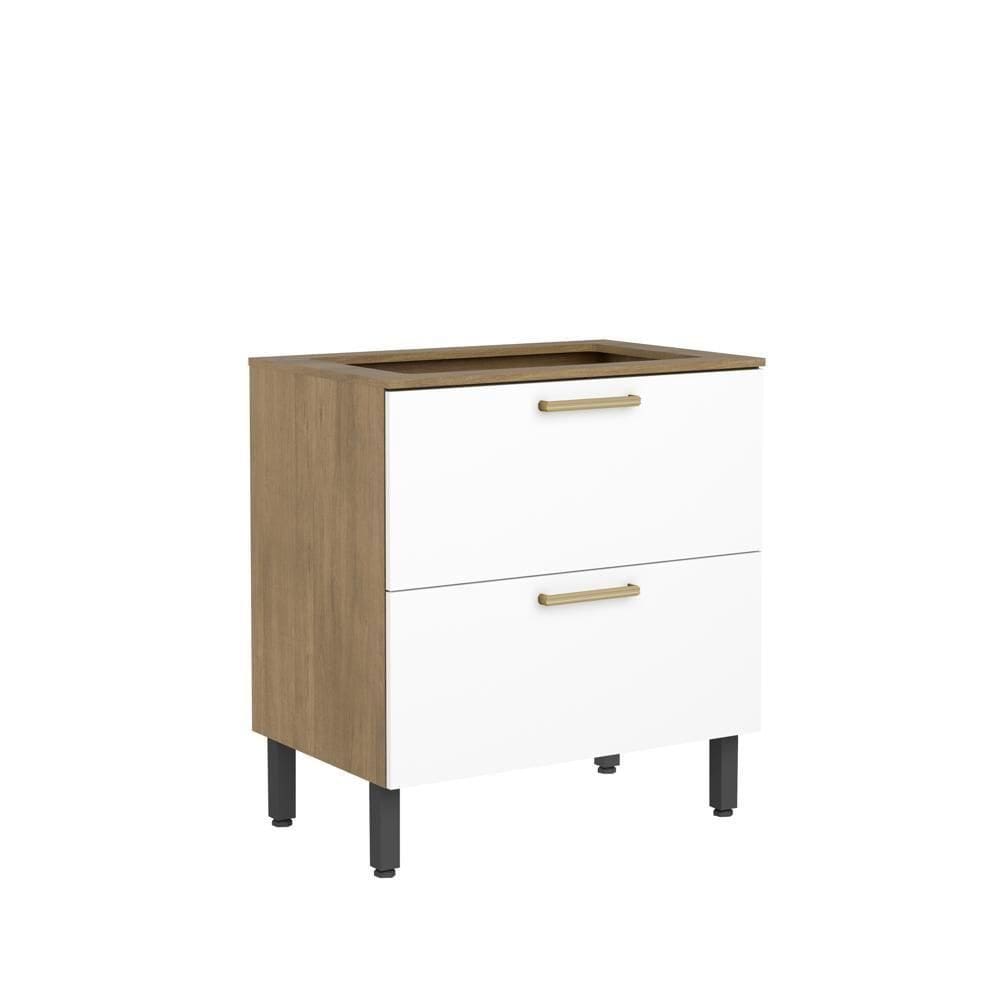 Balcão Para Cooktop 1 Porta 1 Gavetão Branco Axé Bertolini Branco Carvalho