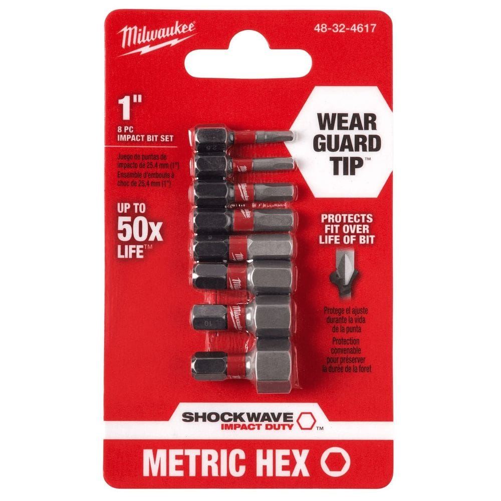 Kit Bit Hexagonal Shockwave Com 08 Pçs 48-32-4617 Milwaukee