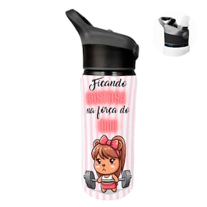 Garrafa Squeeze 600ml Capivara Academia Ficando gostosa na força do ódio