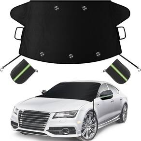 Capa de para-brisa de carro Sompaty para gelo/neve com espelhos laterais