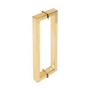 Puxador Duplo para Box Banheiro 30cm em Aço Inox Dourado Brilhante Stainless