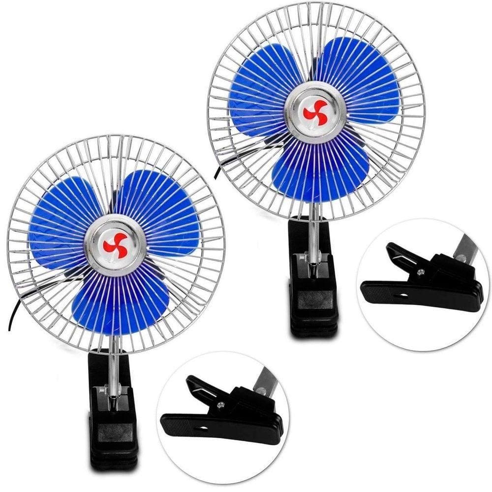Kit 2 Mini Ventilador Veicular Carro Caminhão ônibus De 15cm