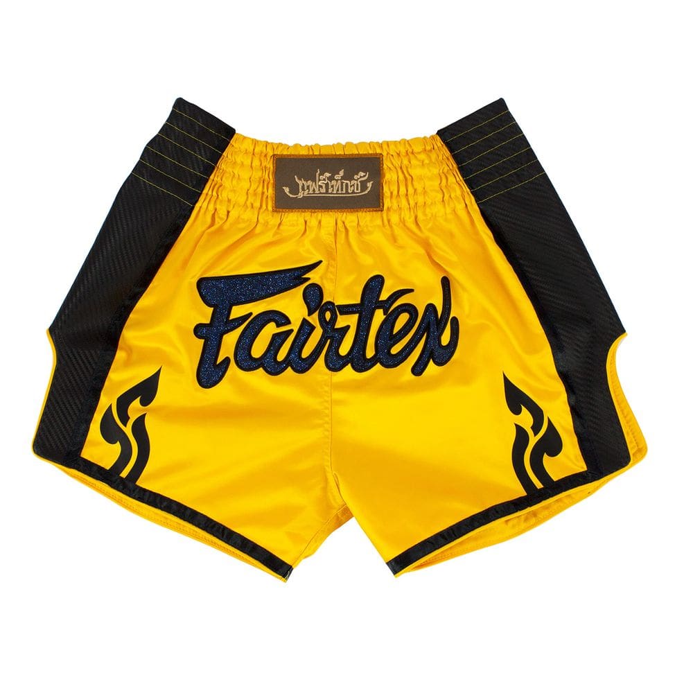 Shorts de boxe Muay Thai Fairtex BS1701 amarelos/pretos GG