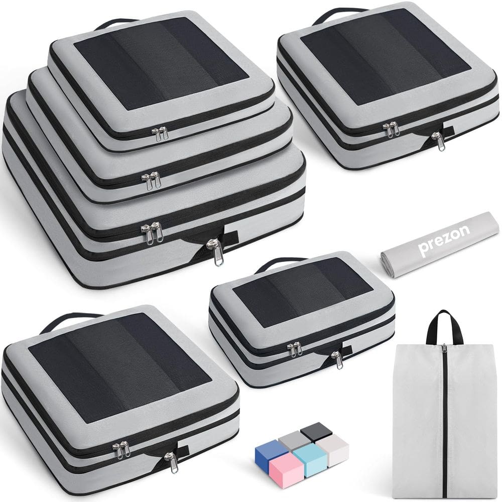 Conjunto de cubos de compressão Prezon 8 para malas Pewter