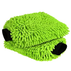 Luva de lavagem de carro AIDEA Microfiber 2PK verde sem arranhões
