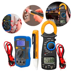 Kit Multímetro Digital + Alicate Amperímetro + Caneta DetectoraTensão
