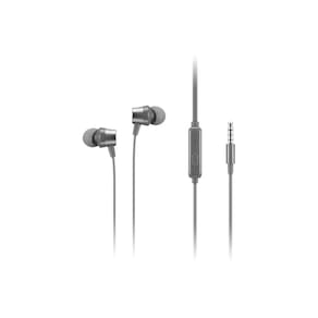 Fones de ouvido Lenovo 110 analógicos com microfone cinza