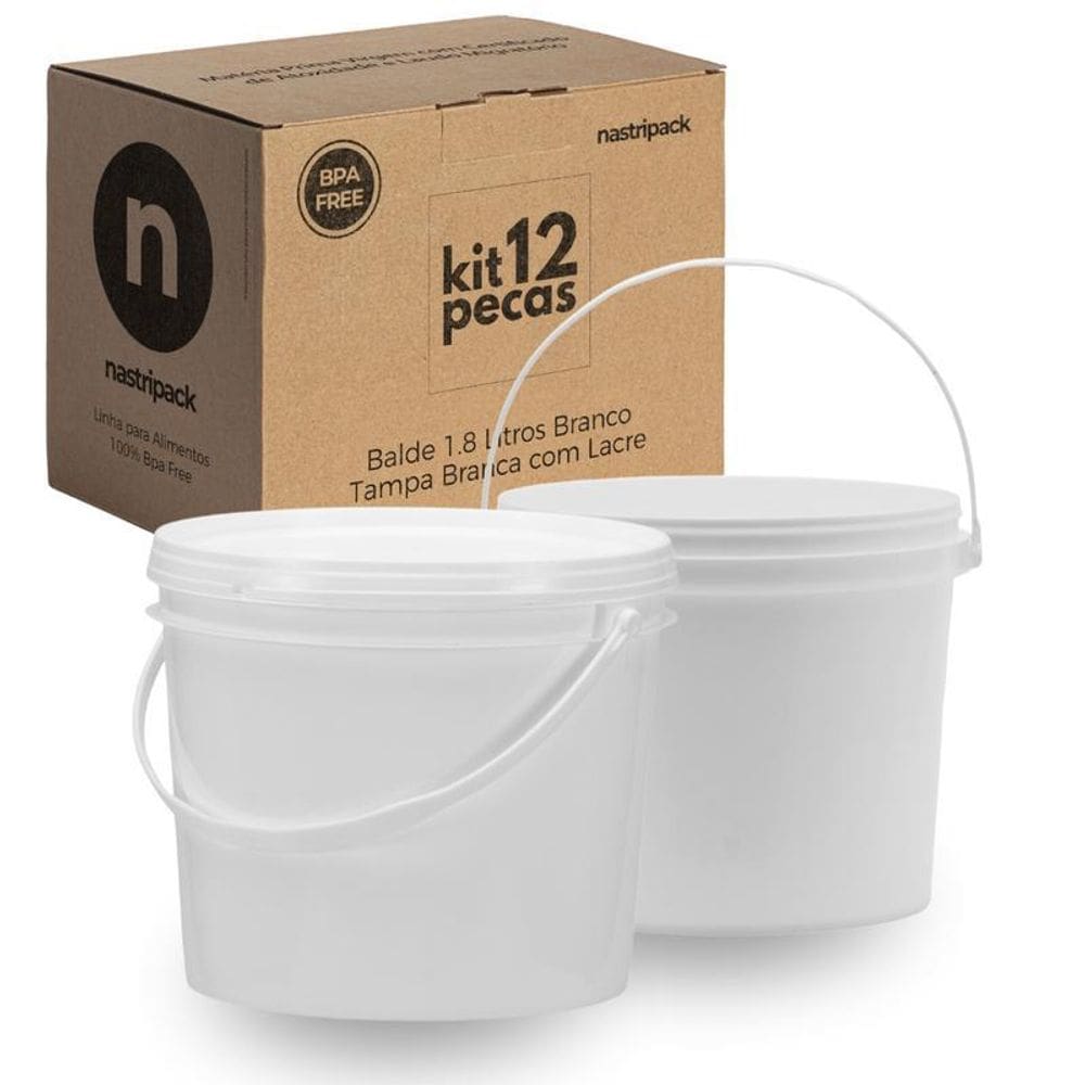 Balde 1.8 Litros Para Pintura 12 Pçs
