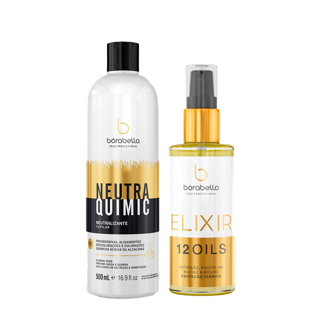 NeutraQuimic e Reparador Elixir 12 Óleos Borabella 60ml