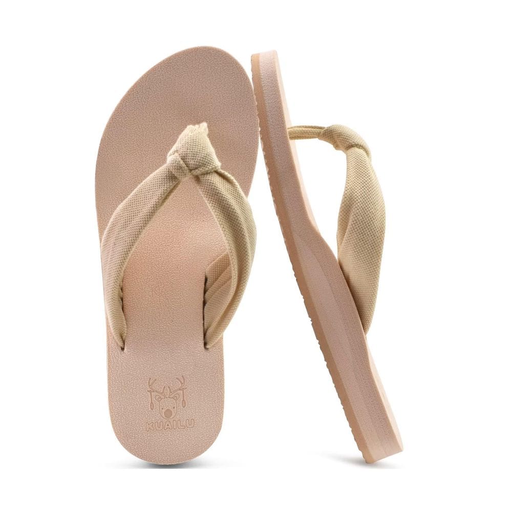 Chinelos KuaiLu para mulheres Arch Support Yoga Mat Beige 8