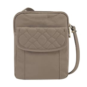 Bolsa Travelon Anti-Theft Signature Acolchoada Slim Pouch Sable