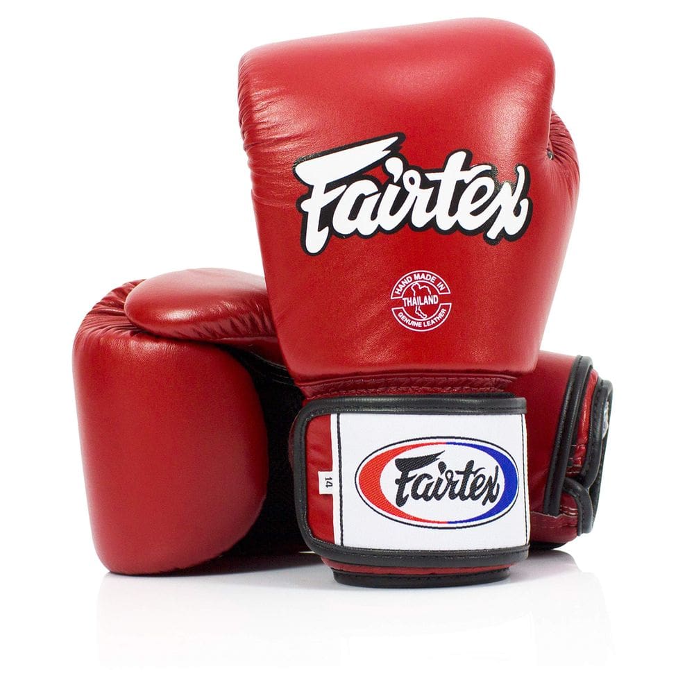 Luvas de boxe Fairtex BGV1BR Muay Thai respiráveis 350g vermelhas