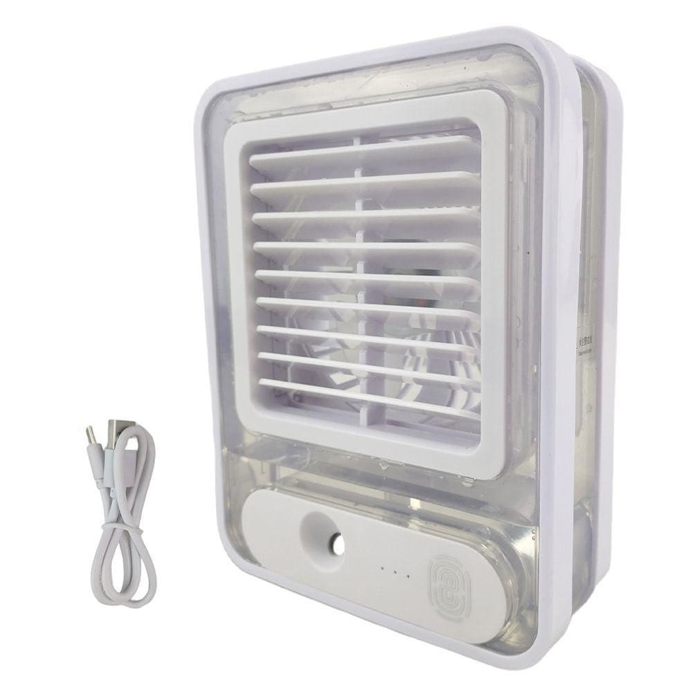 Ventilador Umidificador De Mesa Touch 3 Velocidades Led Usb Casa Trabalho Estudos Portatil Silencioso Refrescante