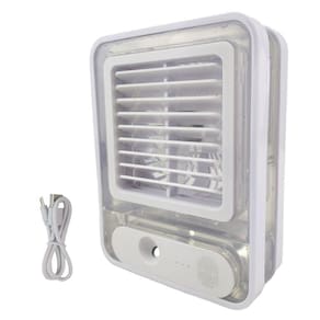 Ventilador Umidificador De Mesa Touch 3 Velocidades Led Usb Casa Trabalho Estudos Portatil Silencioso Refrescante