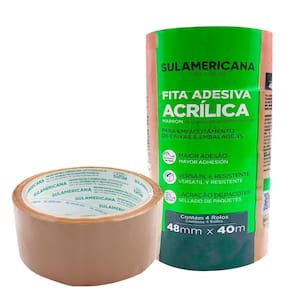 Fita Adesiva Empacotamento Sulamericana 48Mmx40M Marrom C/4