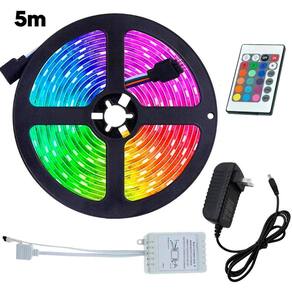 Fita Led Rgb 5M Controlador Iluminação Multicores Fonte