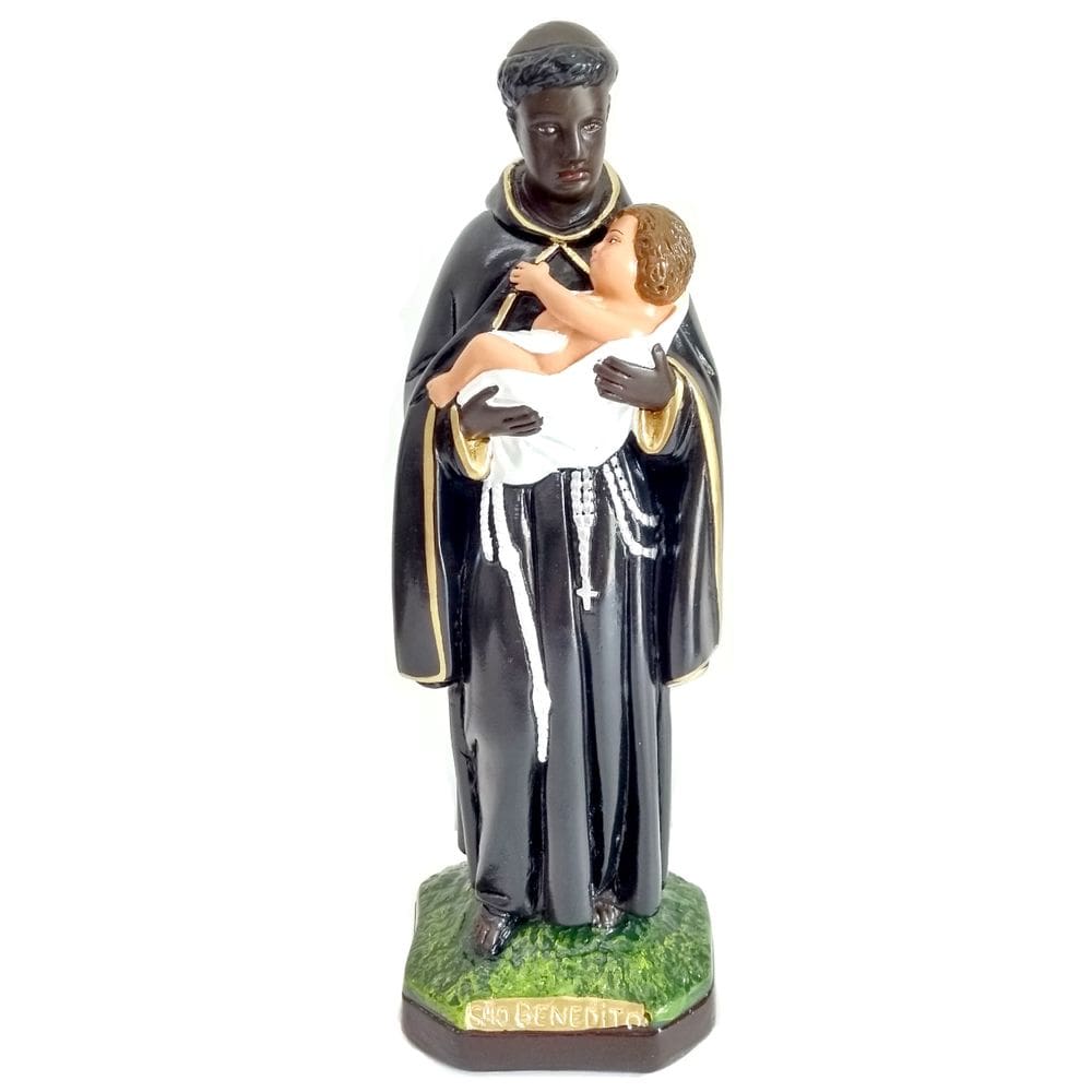 Imagem Escultura de São Benedito 30 Cm Gesso
