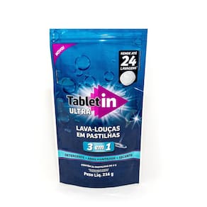 Tabletin Lava-louças Louças em pastilhas - 24 pastilhas de 9g - Peso líq 216g