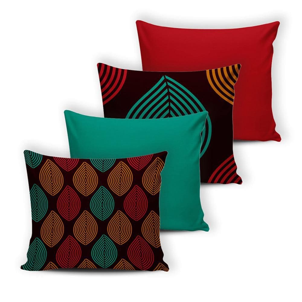 Kit 4 Capas De Almofada Modern Print 42 Cm X 42 Cm - 013