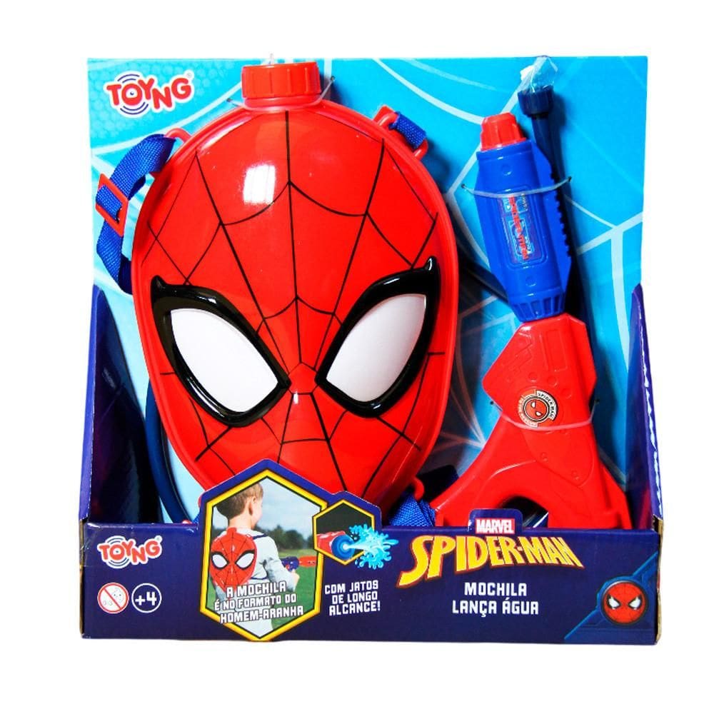 Brinquedo Mochila Lança Água Homem Aranha Com Jatos De Longo Alcance Toyng