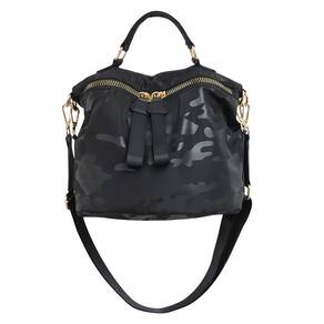 Bolsa feminina PAKFIEKS anti-roubo impermeável de nylon preta