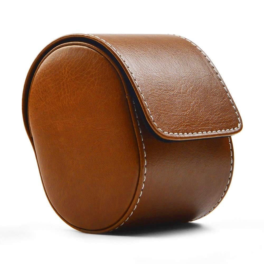 Caixa de armazenamento de relógios Oirlv Luxury Leather Travel Case Brown