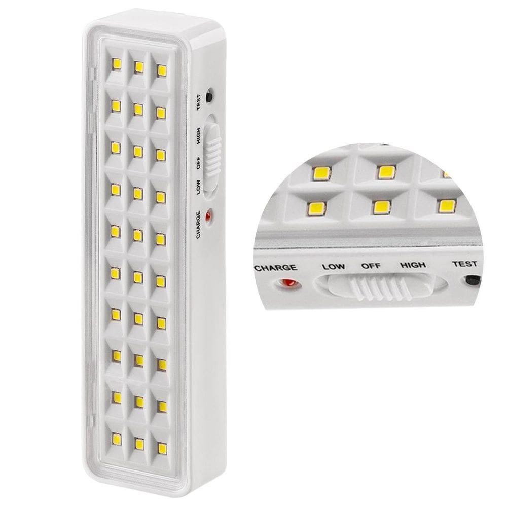 Luminária De Emergência 30 Leds Iluminação Recarregável