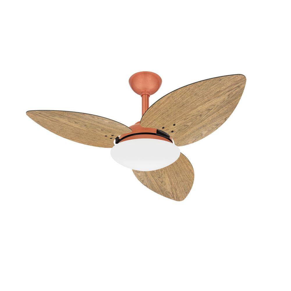Ventilador Teto Winds Cobre Turbo 3 Pás Freijó Ventax 110V