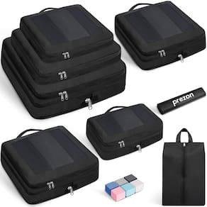 Conjunto de cubos de compressão Prezon 8 para malas pretas
