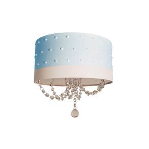 Luminária Infantil Quarto Menina Pérolas Com Cristal Azul
