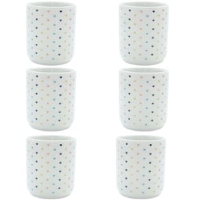 Jogo 6 copos 150ml - Póa Colorido - Porcelana