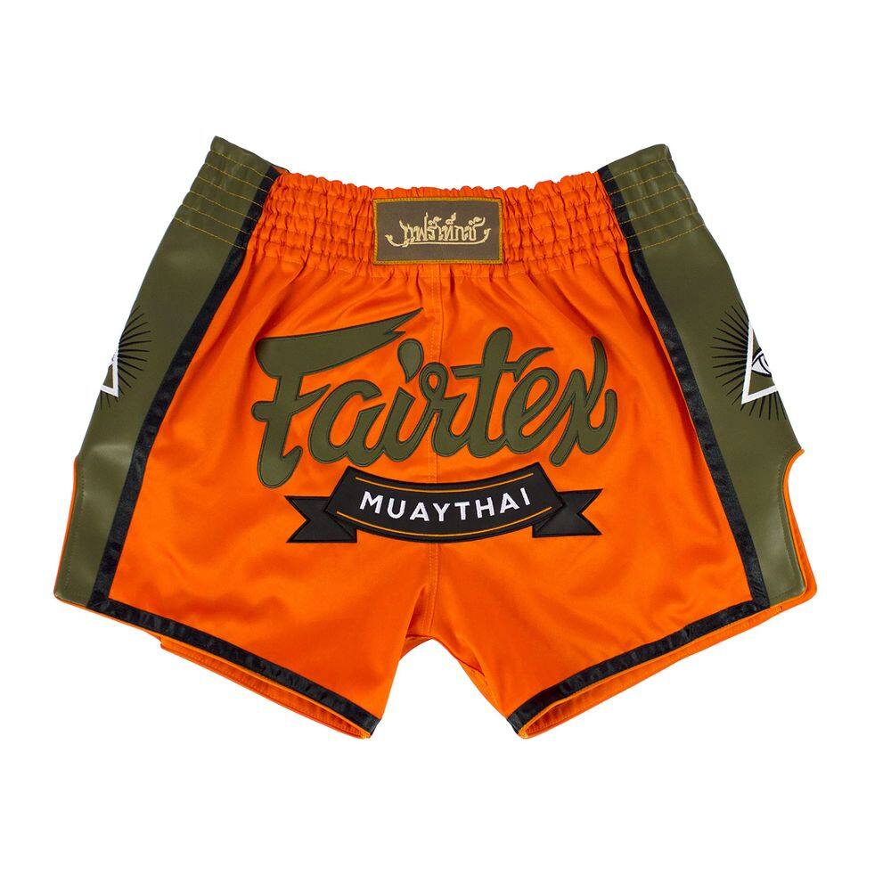 Calções de boxe de Muay Thai Fairtex BS1705 laranja/verde (M)