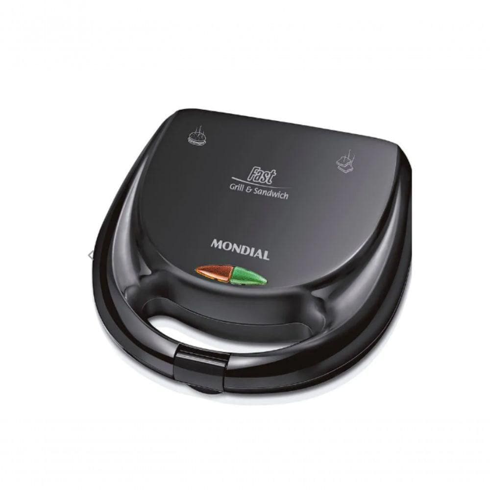 Sanduicheira Fast Grill Sandwich Mondial S12 750W Preto 110V