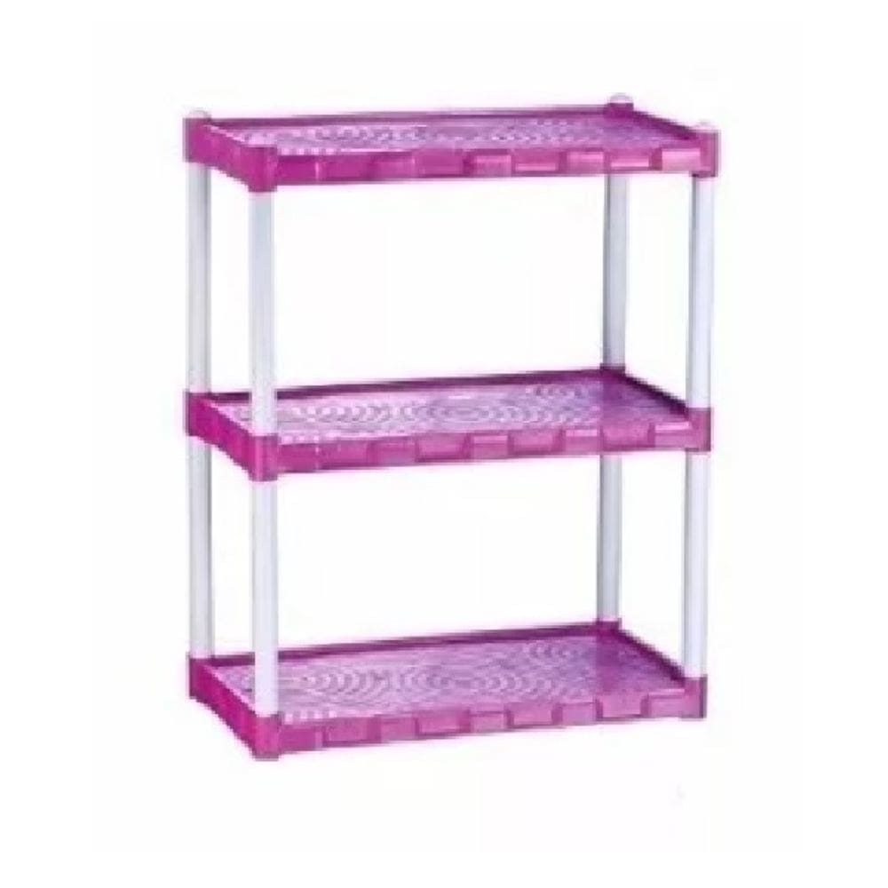 Estante Modular Rosa 3 Prateleiras 75x55x25cm Organização